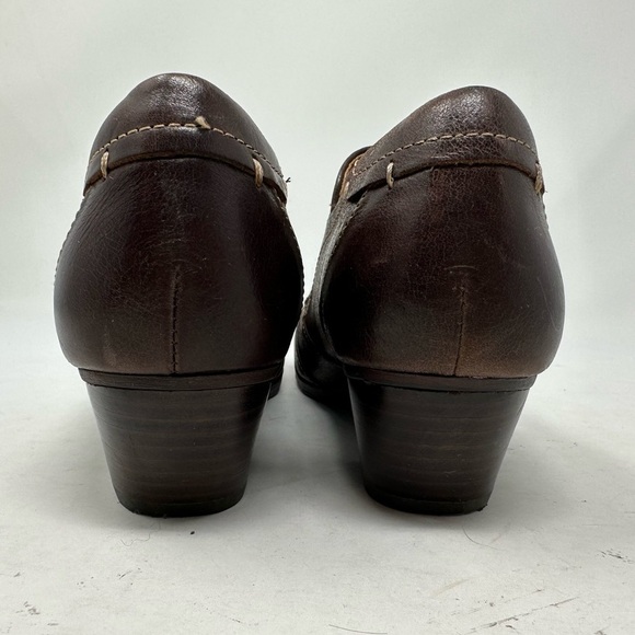 Söfft Shoes Womens 7.5M Brown Leather Upper Lining Slip On Block Heels Round Toe - Picture 4 of 16